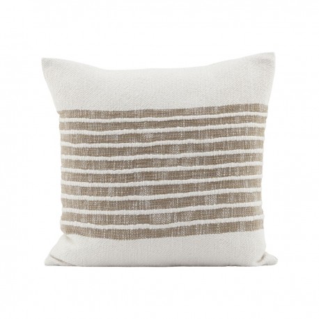 Housse de coussin coton rayé House Doctor Yard beige