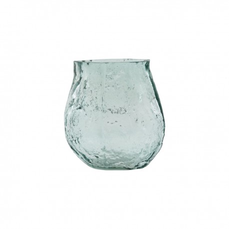 petit vase verre rugueux irregulier bleu house doctor moun