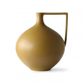 hk living vase boule gres jaune mourtarde poignee design