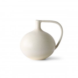 hk living vase boule design gres blanc creme poignee design