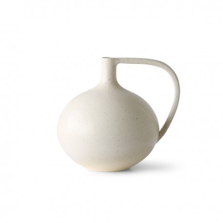 hk living vase boule design gres blanc creme poignee design