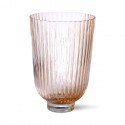 hk living vase verre nervure style classique peche