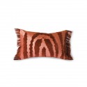 Coussin chic motif tigre franges HK Living rouge