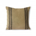 Coussin carré lin naturel rayures HK Living kaki