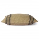 hk living coussin carre lin naturel rayures chatain