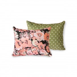 hk living doris coussin reversible fleuri corail vert