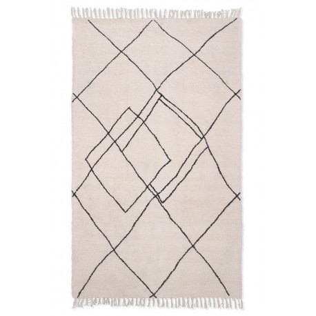 hk living tapis tufte design blanc style berbère 150 x 240 cm