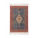 hk living petit tapis imprime style oriental rouge bleu 60 x 90 cm