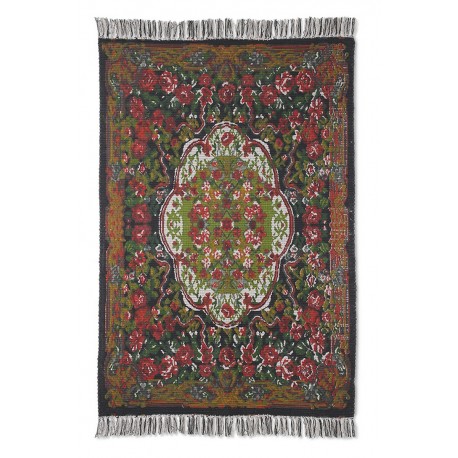 Tapis kilim imprimé floral style bohème HK Living