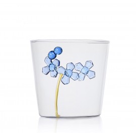 Glas Ichendorf Milano Greenwood geschnitzte Blume blau