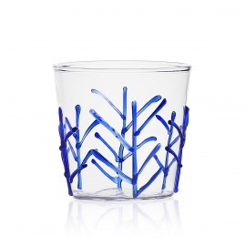 ichendorf milano verre italien decor relief bleu branches