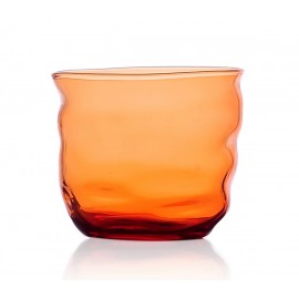 Verre soufflé déformé Ichendorf Milano Poseidon orange