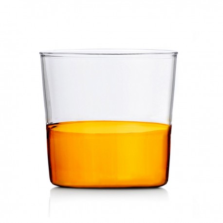 verre a eau design souffle bicolore italien ichendorf light ambre