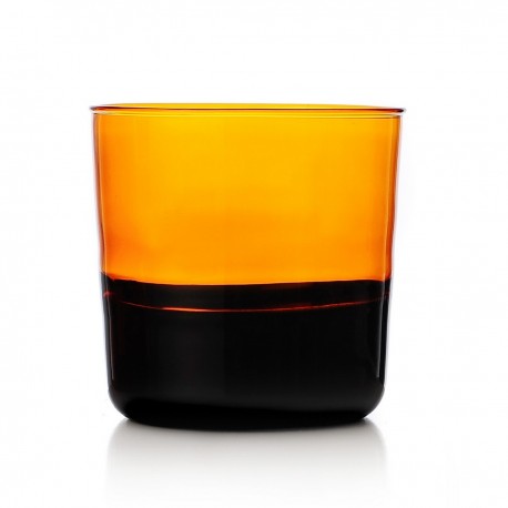 Verre soufflé bicolore Ichendorf Milano Light ambre noir