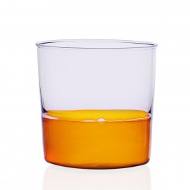 Zweifarbiges mundgeblasenes Glas Ichendorf Milano Helles Bernsteinrosa