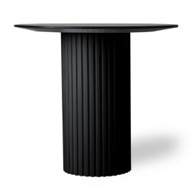 HK Living Pillar schwarzer runder Designer-Beistelltisch aus Holz
