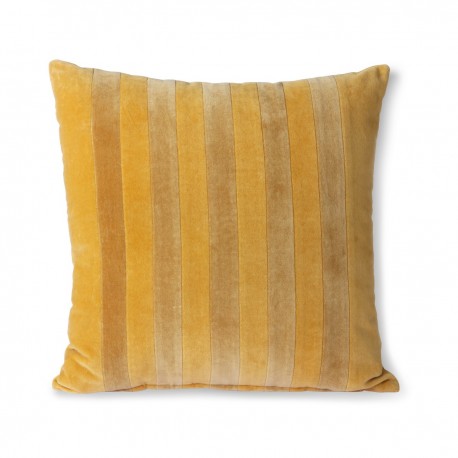 hk living coussin carre chic velours raye jaune