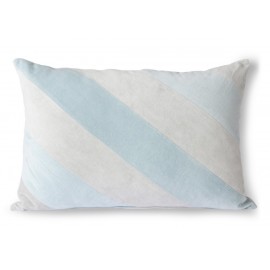 hk living coussin rectangulaire raye velours bleu clair