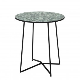 bloomingville table ronde bout de canape mosaique vert sus