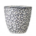 bloomingville cache pot decoratif bleu motif relief