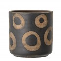 bloomingville cache pot design noir motif cercles terre cuite