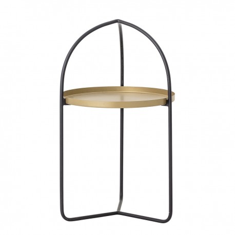 bloomingville table bout de canape fine metal noir plateau laiton