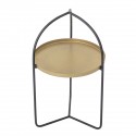 bloomingville table bout de canape fine metal noir plateau laiton