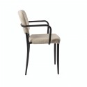 pols potten jamie chaise de salon rembourre beige accoudoir metal noir