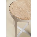 pols potten stoner table basse ronde bout de canape marbre beige metal