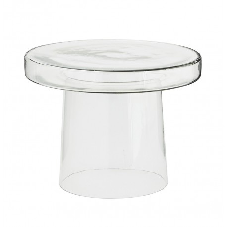 madam stoltz table basse ronde d appoint verre transparent