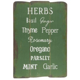 Panneau déco cuisine bois vintage herbes aromatiques IB Laursen