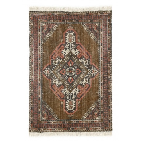 hk living tapis persan oriental coton delave vintage jute imprime