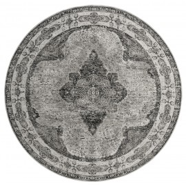 Tapis rond style classique vintage Nordal gris