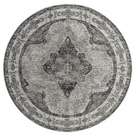 Tapis rond style classique vintage Nordal gris