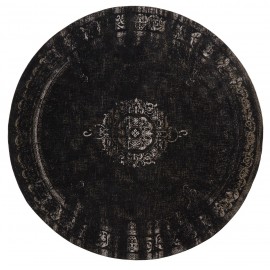 Tapis rond style vintage baroque Nordal noir