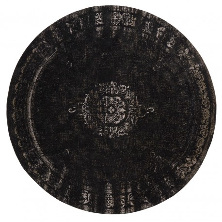 tapis rond noir style vintage baroque nordal 140 cm