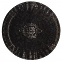 tapis rond noir style vintage baroque nordal 140 cm