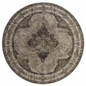 Tapis rond vintage tissage jacquard classique délavé Nordal Venus gris