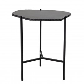 bloomingville table gueridon bout de nanape marbre brut noir svea