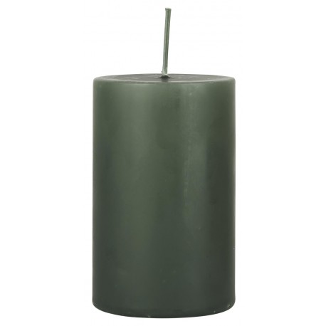 ib laursen bougie longue duree cylindre vert fonce h 10 cm
