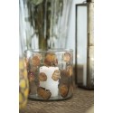 porte bougie photophore verre petales de fleurs brun marron ib laursen