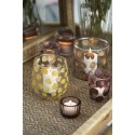 porte bougie photophore verre petales de fleurs brun marron ib laursen