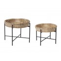 Set de 2 tables d'appoint bambou style bohème Bloomingville