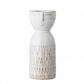 bloomingville vase femme visage gres blanc