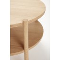 hubsch table basse ronde bois naturel style scandinave 2 plateaux