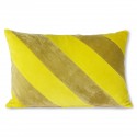 hk living coussin raye velours jaune vert rectangulaire 40 x 60 cm