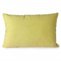 Coussin rectangulaire rayé velours HK Living jaune vert