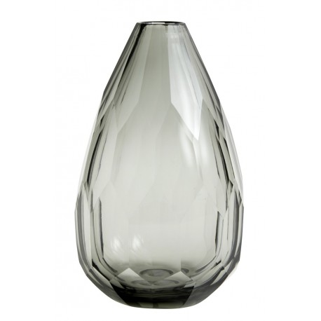 vase verre taille fume gris style classique chic nordal