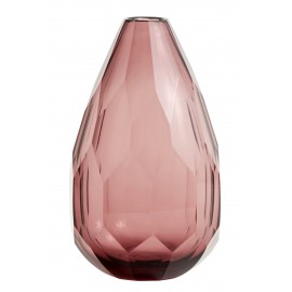 Nordal Lion Vase aus geschliffenem Glas im klassischen Stil, Pflaume
