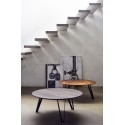 muubs table baase ronde bois chene fonce metal noir style industriel